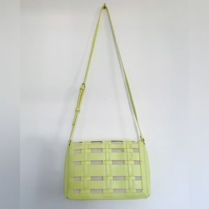A New Day Neon Yellow Woven Crossbody Purse